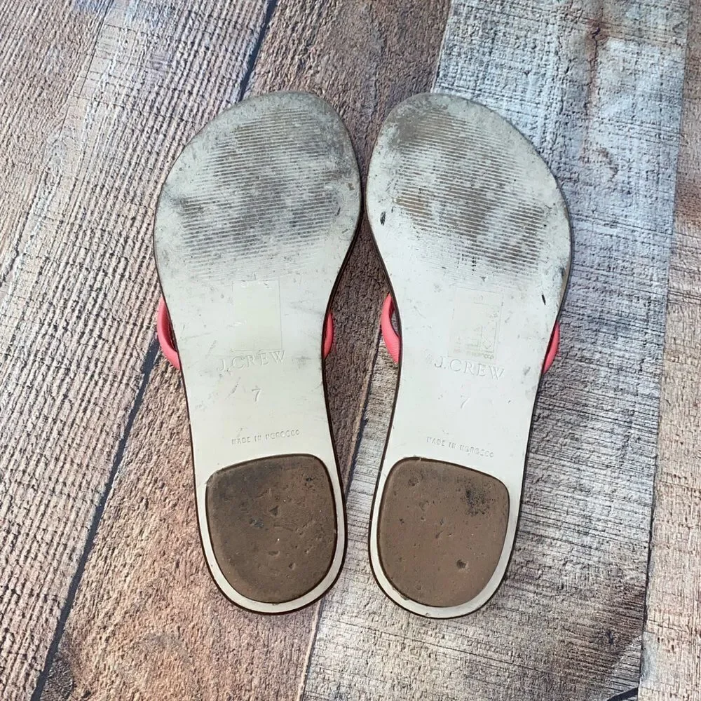 J.Crew Isla Coral Leather Sandals/Flats
